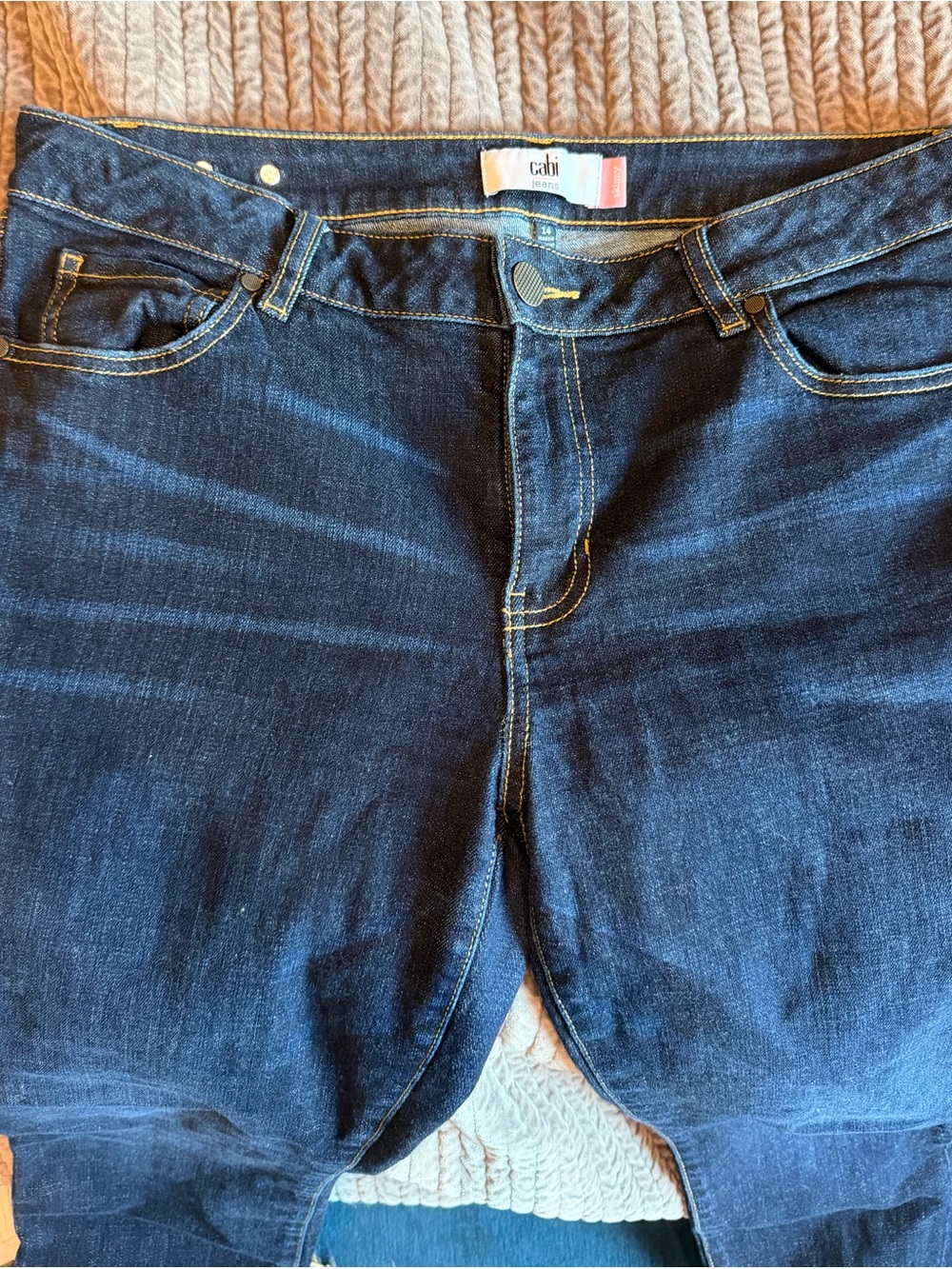 CAbi Skinny Jeans Dark Blue Size 14-Runs Small